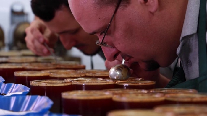 Cupping coffee in Honduras