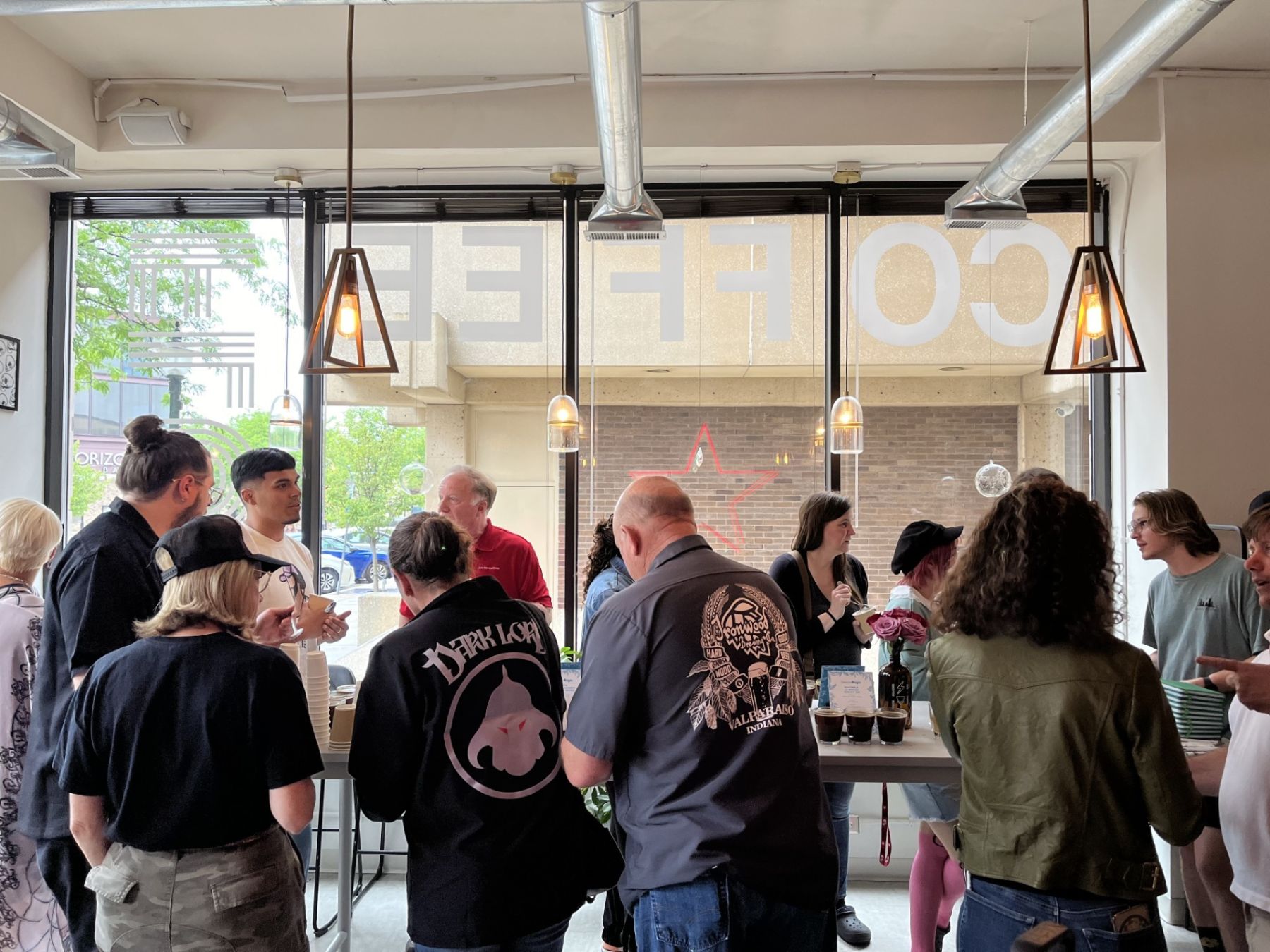 A community cupping at FLUID's Michigan City Location with Genuine Origin